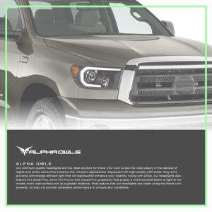 Alpha Owls 2007-2013 Toyota Tundra LMP Series Headlights (Halogen Projector Black housing w/ LumenX Light Bar) - Image 7