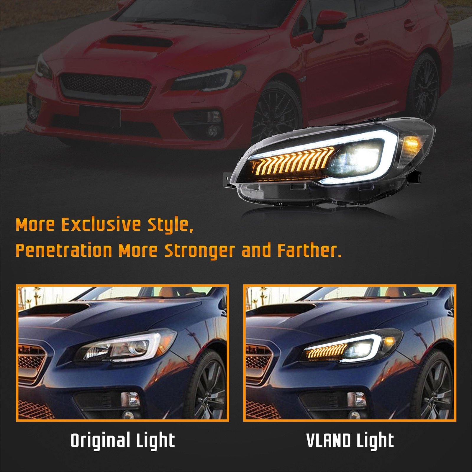 VLAND LED Dual Beam Projector Headlights For Subaru WRX 2015-2021 [DOT. SAE.] - Image 11
