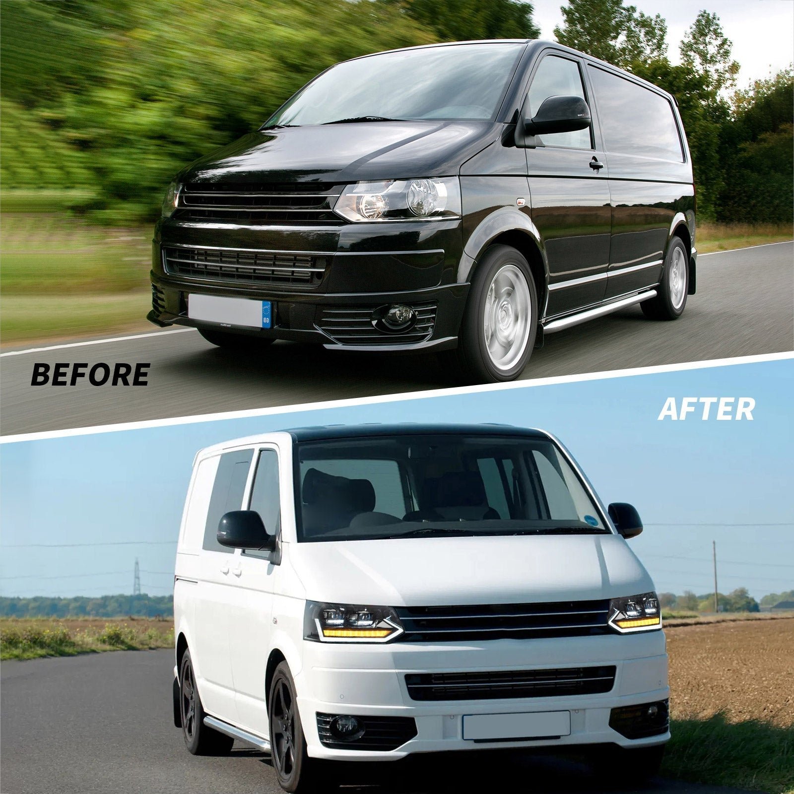VLAND LED Projector Headlights For Volkswagen Transporter Caravelle Multivan T5 Base/SE/Sportline 2010-2015 - Image 9
