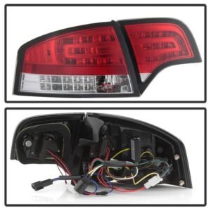 Audi A4 4Dr 06-08 LED Tail Lights - Red Clear - Image 2