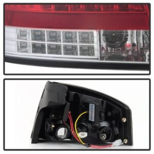 Audi A4 4Dr 06-08 LED Tail Lights - Red Clear - Image 4