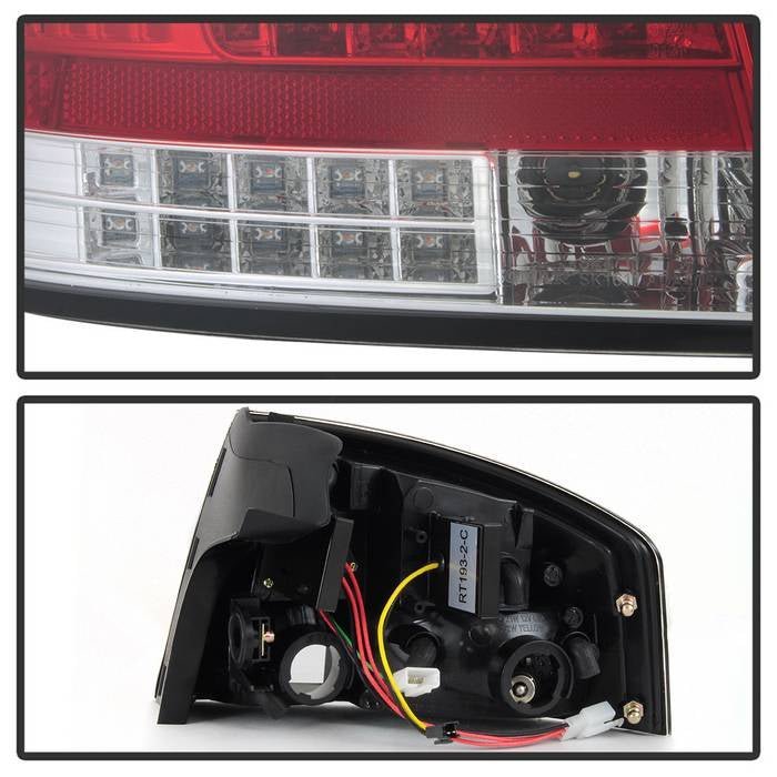 Audi A4 4Dr 06-08 LED Tail Lights - Red Clear