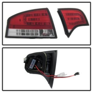 Audi A4 4Dr 06-08 LED Tail Lights - Red Clear - Image 5