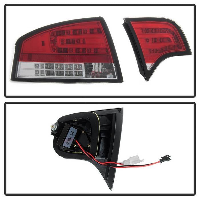 Audi A4 4Dr 06-08 LED Tail Lights - Red Clear
