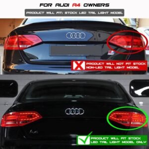 Audi A4 09-12 4DR LED Tail Lights LED Model Only - Red Clear - Image 4