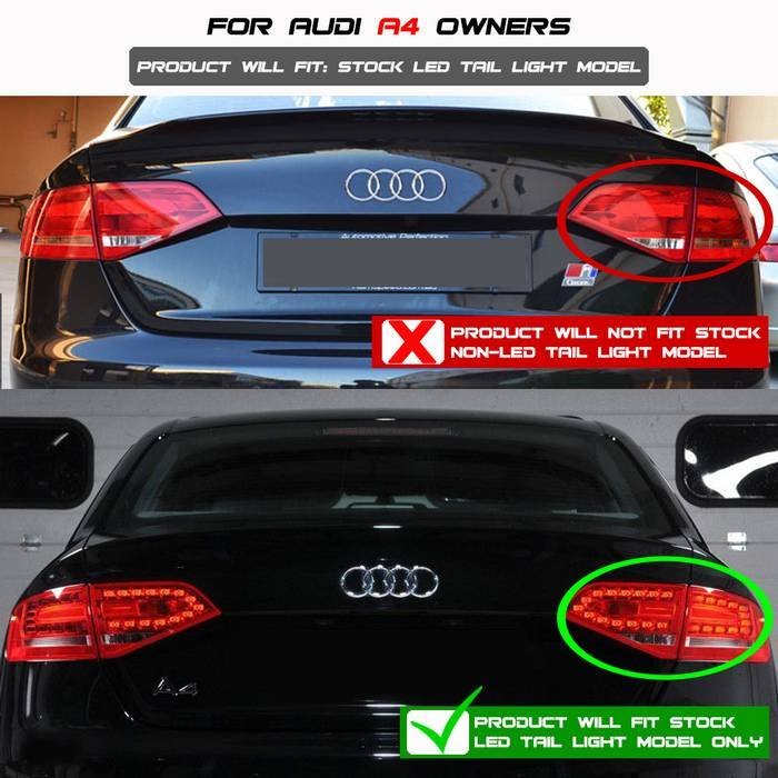 Audi A4 09-12 4DR LED Tail Lights LED Model Only - Red Clear