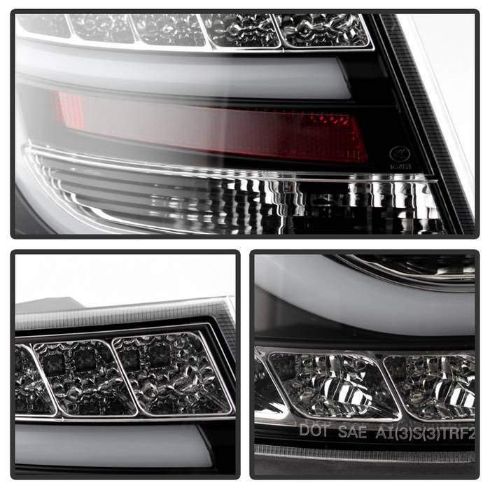 Audi A6 05-08 4Dr  Light Bar LED Tail Lights - Incandescent Model Only- Black