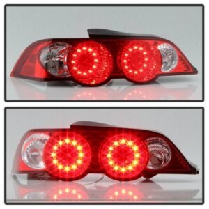 Acura RSX 02-04 LED Tail Lights - Red Clear - Image 9