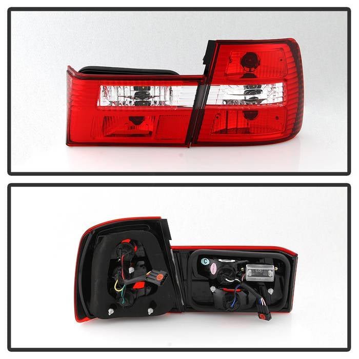 BMW E34 5-Series 88-95 Euro Style Tail Lights - Red Clear