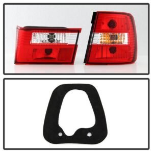 BMW E34 5-Series 88-95 Euro Style Tail Lights - Red Clear - Image 5