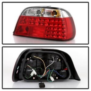 BMW E38 7-Series 95-01 LED Tail Lights - Red Clear - Image 2