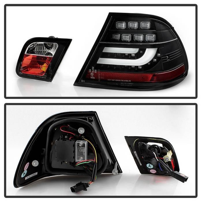 BMW E46 00-03 2Dr Coupe Light Bar LED Tail Lights - Black