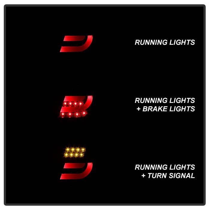 BMW E46 3-Series 99-01 4Dr Light Bar Style LED Tail Lights - Black