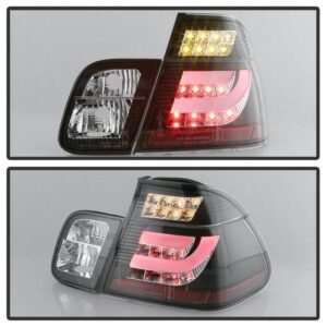 BMW E46 3-Series 99-01 4Dr Light Bar Style LED Tail Lights - Black - Image 8