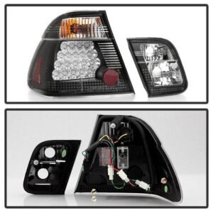 BMW E46 3-Series 99-01 4Dr LED Tail Lights - Black - Image 3