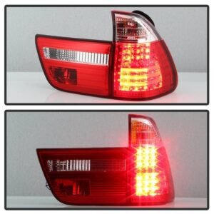 BMW E53 X5 00-06 4PCS LED Tail Lights - Red Clear - Image 8