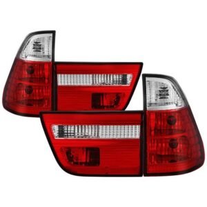 BMW E53 X5 00-06 4PCS Euro Style Tail Lights- Red Clear - Image 1
