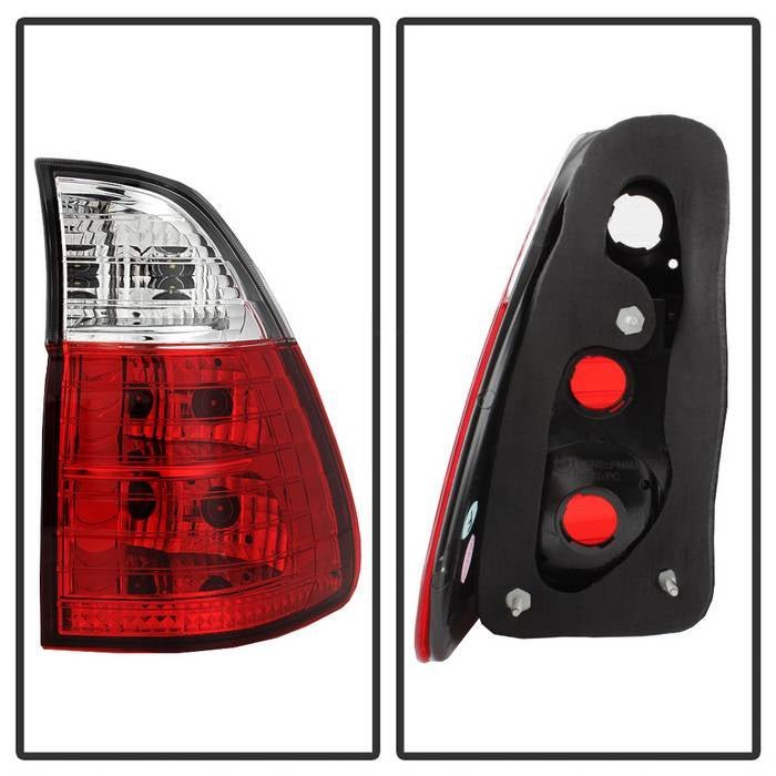 BMW E53 X5 00-06 4PCS Euro Style Tail Lights- Red Clear