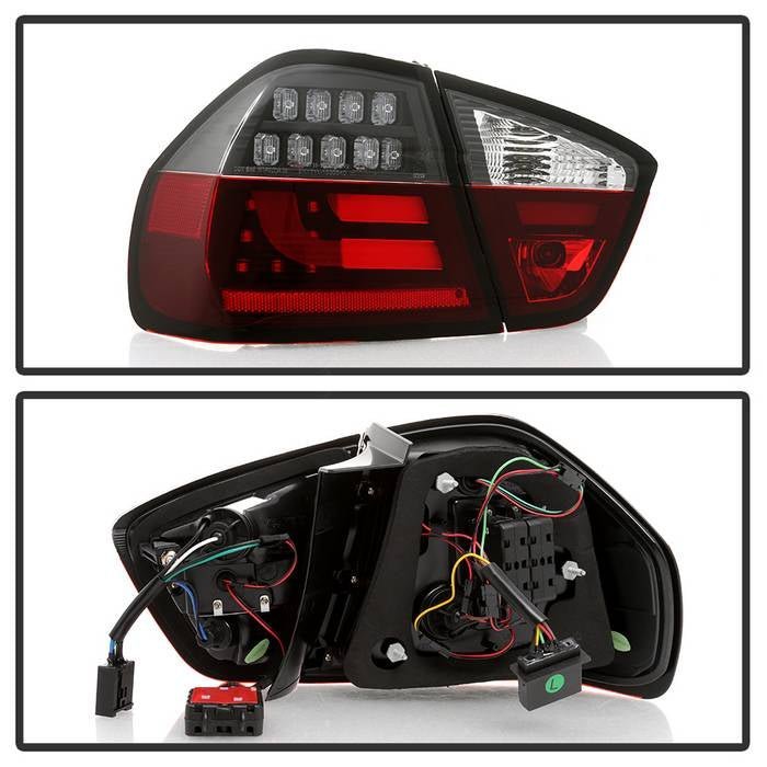 BMW E90 3-Series 06-08 4Dr LED Indicator Light Bar LED Tail Lights - Black