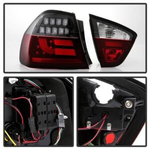 BMW E90 3-Series 06-08 4Dr LED Indicator Light Bar LED Tail Lights - Black - Image 4