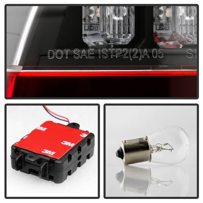 BMW E90 3-Series 06-08 4Dr LED Indicator Light Bar LED Tail Lights - Black