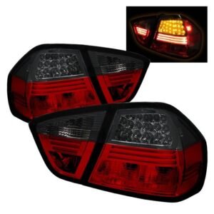 BMW E90 3-Series 06-08 4Dr LED Tail Lights - Red Smoke - Image 1