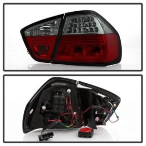 BMW E90 3-Series 06-08 4Dr LED Tail Lights - Red Smoke - Image 2