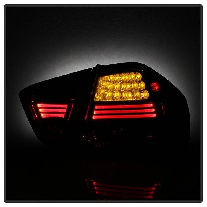 BMW E90 3-Series 06-08 4Dr LED Tail Lights - Red Smoke