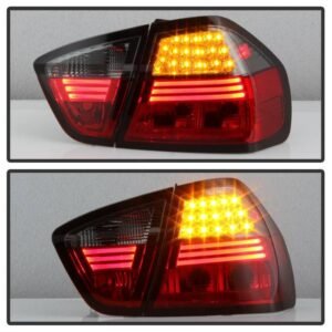 BMW E90 3-Series 06-08 4Dr LED Tail Lights - Red Smoke - Image 8