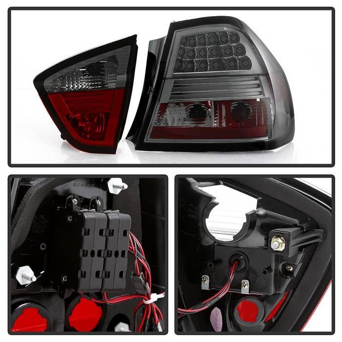 BMW E90 3-Series 06-08 4Dr LED Tail Lights - Smoke
