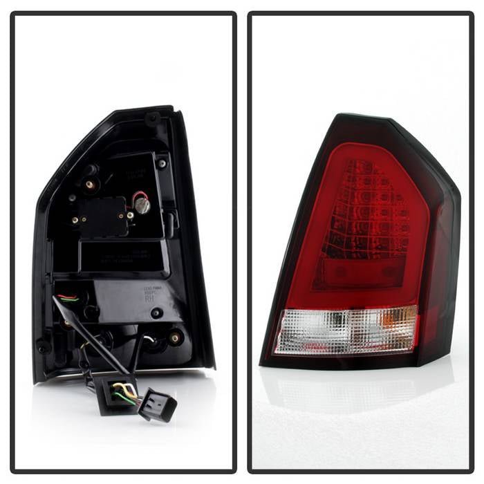 Chrysler 300C 05-07 Version 2 Light Bar LED Tail Lights - Red Clear