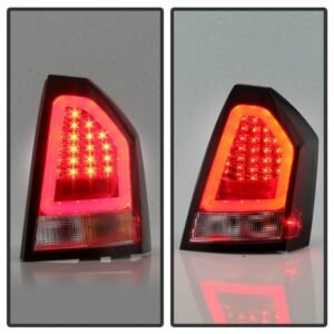 Chrysler 300C 05-07 Version 2 Light Bar LED Tail Lights - Red Clear - Image 7