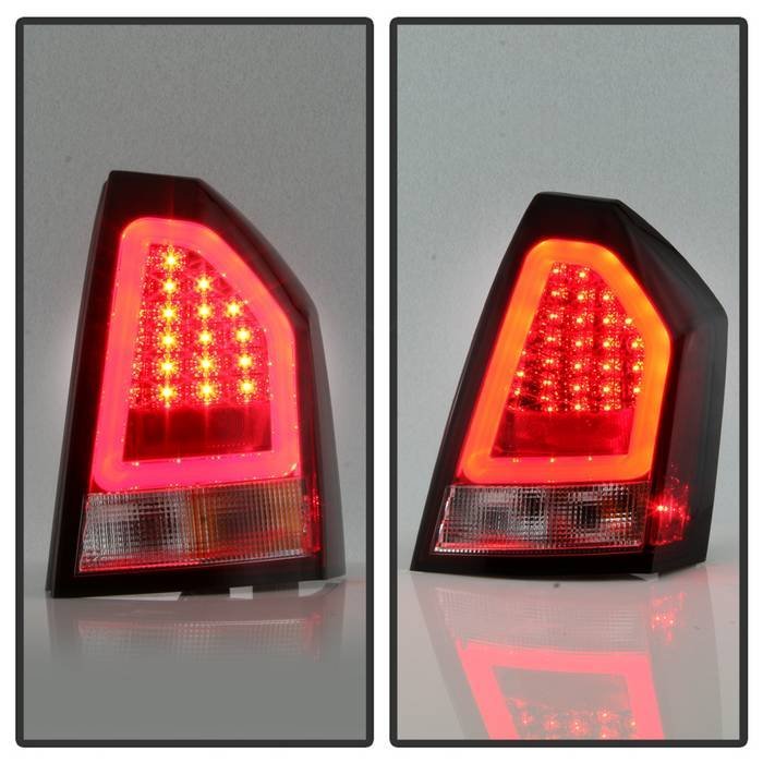 Chrysler 300C 05-07 Version 2 Light Bar LED Tail Lights - Red Clear
