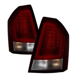 Chrysler 300C 08-10 Version 2 Light Bar LED Tail Lights - Red Clear - Image 1