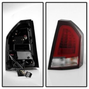 Chrysler 300C 08-10 Version 2 Light Bar LED Tail Lights - Red Clear - Image 2
