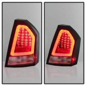 Chrysler 300C 08-10 Version 2 Light Bar LED Tail Lights - Red Clear - Image 7