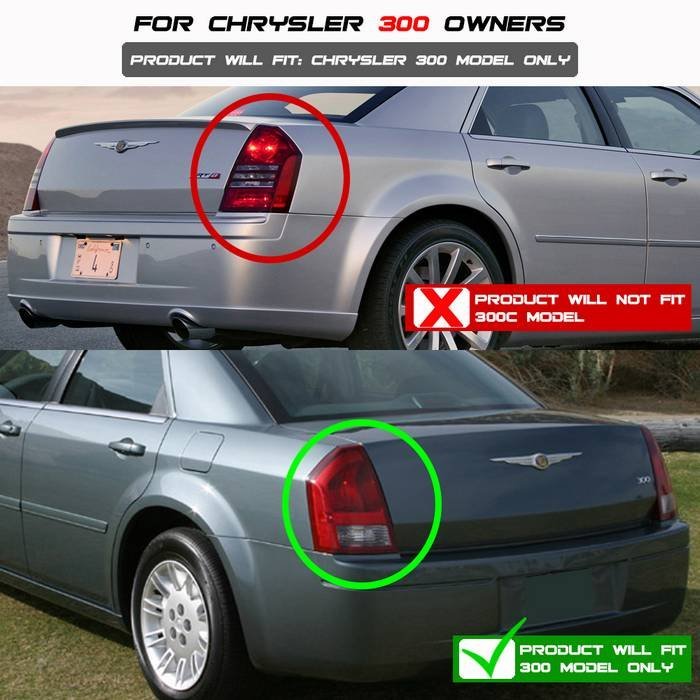 Chrysler 300 05-07 Version 2 Light Bar LED Tail Lights - Black
