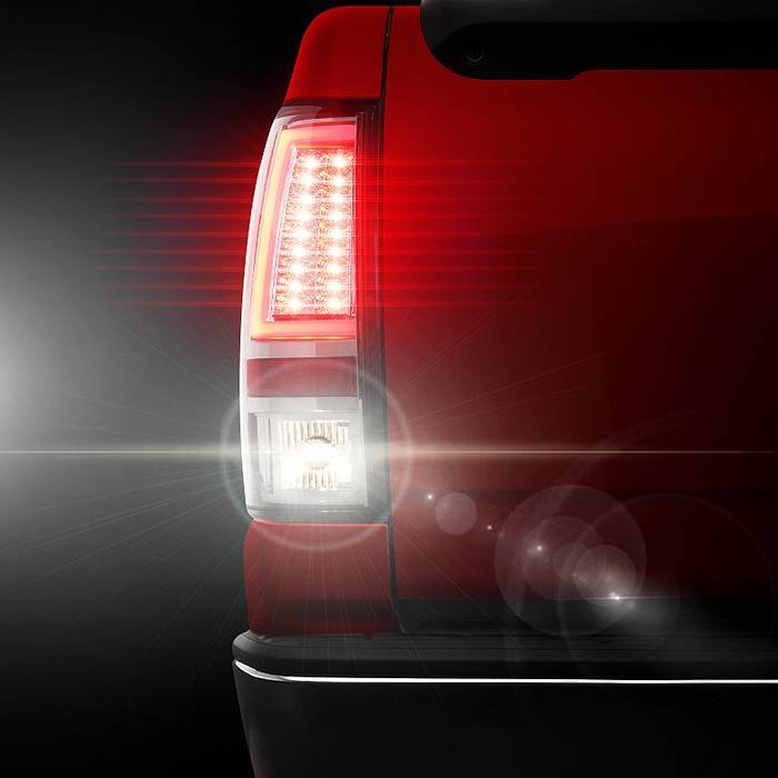 Chevy Silverado 1500/2500 03-06 & 2007 Silverado Classic Version 2 LED Tail Lights - Chrome
