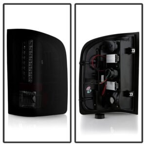 Chevy Silverado 1500 07-13  2500HD/3500HD 07-14 GMC Sierra 3500HD 07-14 LED Tail Lights - Black Smoke - Image 2