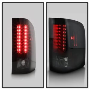Chevy Silverado 1500 07-13  2500HD/3500HD 07-14 GMC Sierra 3500HD 07-14 LED Tail Lights - Black Smoke - Image 7