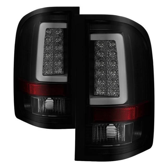 Chevy Silverado 07-13 Version 3 Light Bar LED Tail Lights - Black Smoke