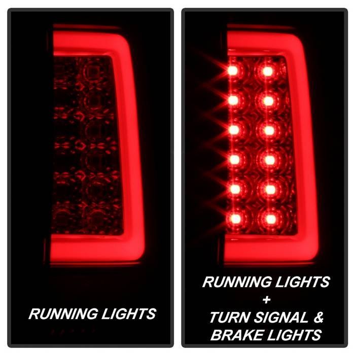 Chevy Silverado 07-13 Version 3 Light Bar LED Tail Lights - Black Smoke