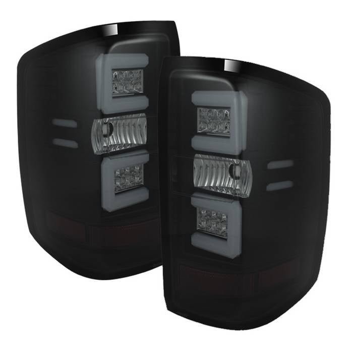 Chevy Silverado 1500 14-18 Silverado 2500HD/3500HD 15-19 GMC SIERRA 3500HD Tail Lights - Black Smoke