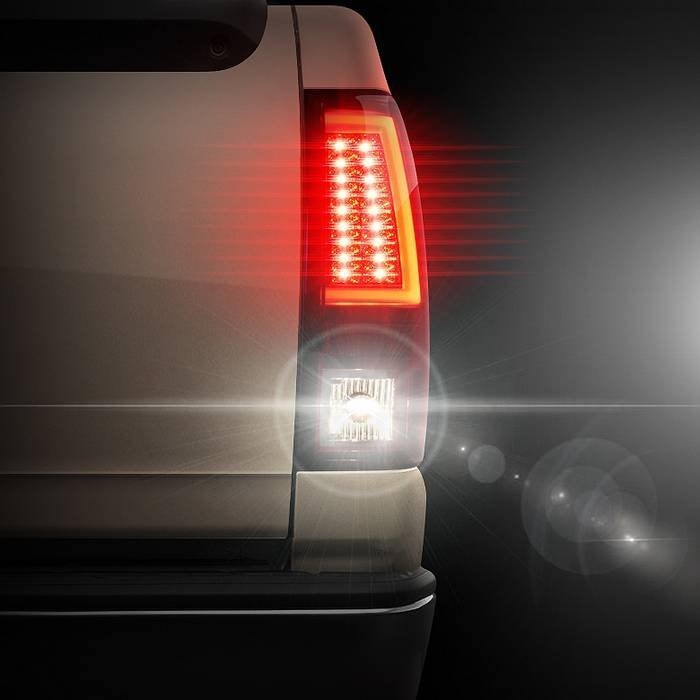 Chevy Silverado 1500/2500 99-02/ GMC Sierra 1500/2500/3500 99-06 and 2007 Sierra Classic Version 2 LED Tail Lights - Red Smoke