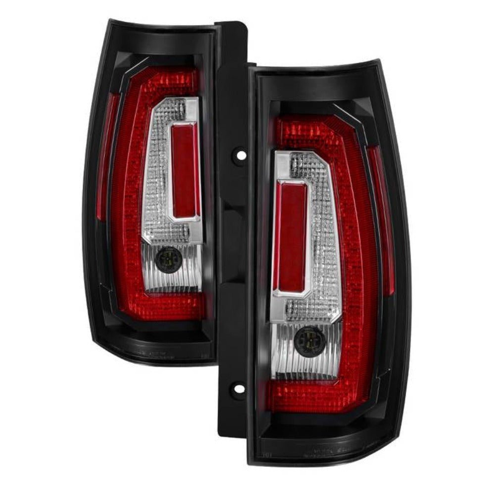 Chevy Suburban/Tahoe 07-14 / GMC Yukon/Yukon Denali 07-14 ( 08-13 excluding Hybrid Models ) Version 2 - Light Bar LED Tail Lights - Black