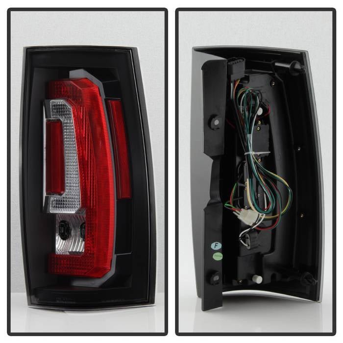 Chevy Suburban/Tahoe 07-14 / GMC Yukon/Yukon Denali 07-14 ( 08-13 excluding Hybrid Models ) Version 2 - Light Bar LED Tail Lights - Black