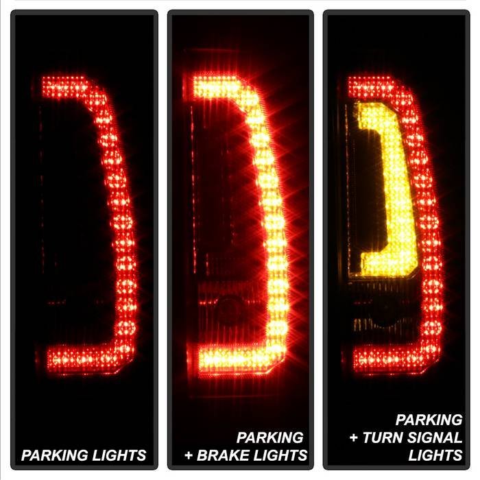 Chevy Suburban/Tahoe 07-14 / GMC Yukon/Yukon Denali 07-14 ( 08-13 excluding Hybrid Models ) Version 2 - Light Bar LED Tail Lights - Black