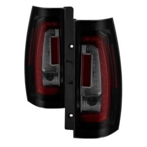 Chevy Suburban/Tahoe 07-14 / GMC Yukon/Yukon Denali 07-14 ( 08-13 excluding Hybrid Models ) Version 2 - Light Bar LED Tail Lights - Black Smoke - Image 1