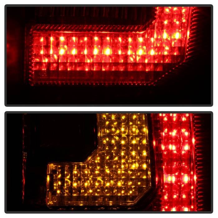 Chevy Suburban/Tahoe 07-14 / GMC Yukon/Yukon Denali 07-14 ( 08-13 excluding Hybrid Models ) Version 2 - Light Bar LED Tail Lights - Black Smoke
