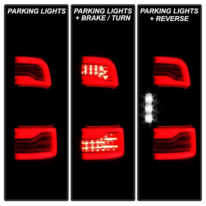 Dodge Ram 1500 2019-2020 Factory LED Model with Blind Spot Monitor LED Tail Lights - Black